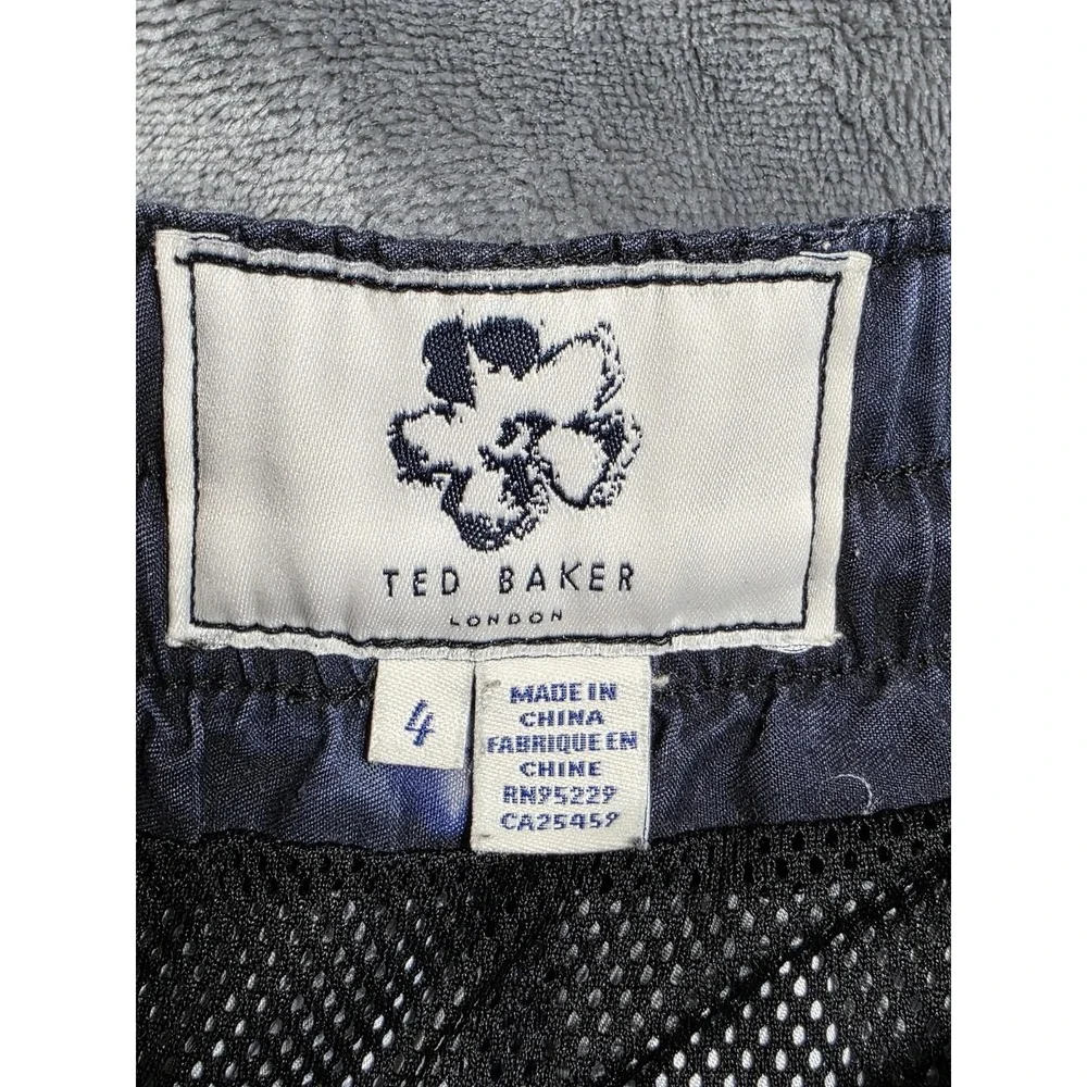 Ted Baker Swim Shorts Mens Large Blue Tie Dye Lined Elastic Waist Zip Pockets
